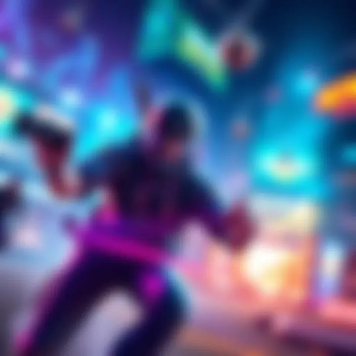 Exciting gameplay action A player engaged in thrilling gameplay, showcasing dynamic movements and colorful graphics, capturing the excitement of the game.