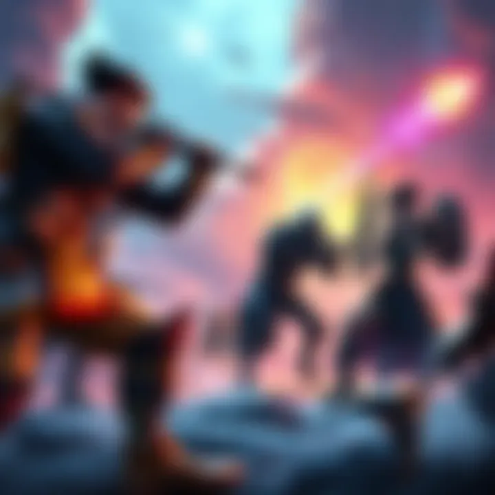 A vibrant scene showing characters engaged in action-packed gameplay in Axion, highlighting unique game mechanics and immersive storytelling.