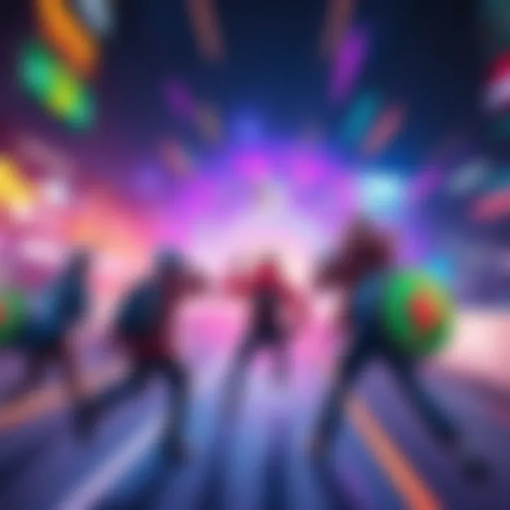 A dynamic scene showcasing characters using Beat Drop and Accelerando perks in fast-paced gameplay