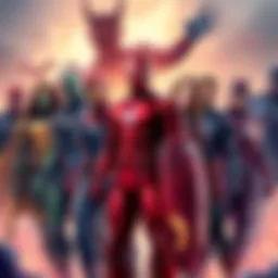 Exciting Marvel Collaborations Various Marvel characters standing together, showcasing teamwork and collaboration, hinting at new projects.