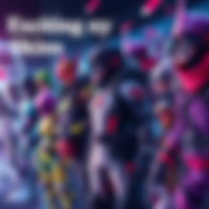 A colorful display of popular gaming skins that fans are eager to see, showcasing various character designs and themes.