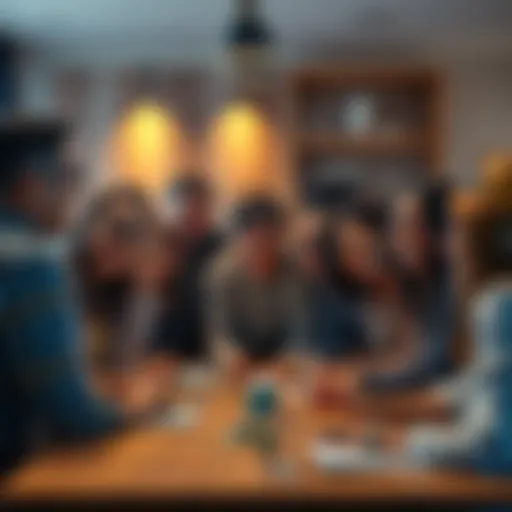 A group of diverse people gathered around a table, smiling and discussing new developments with excitement.