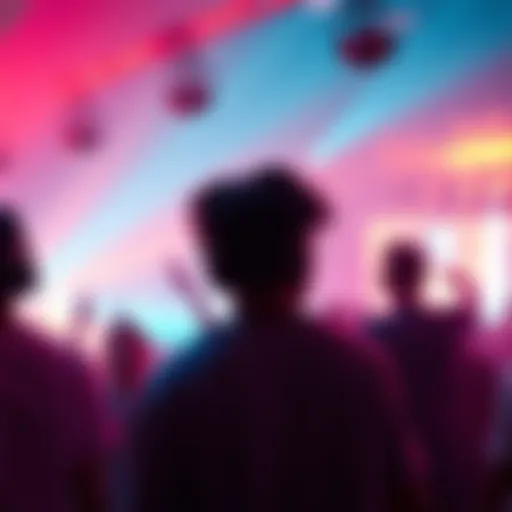 A vibrant scene of people dancing with headphones on, enjoying the lively beats of a new 2025 soundtrack