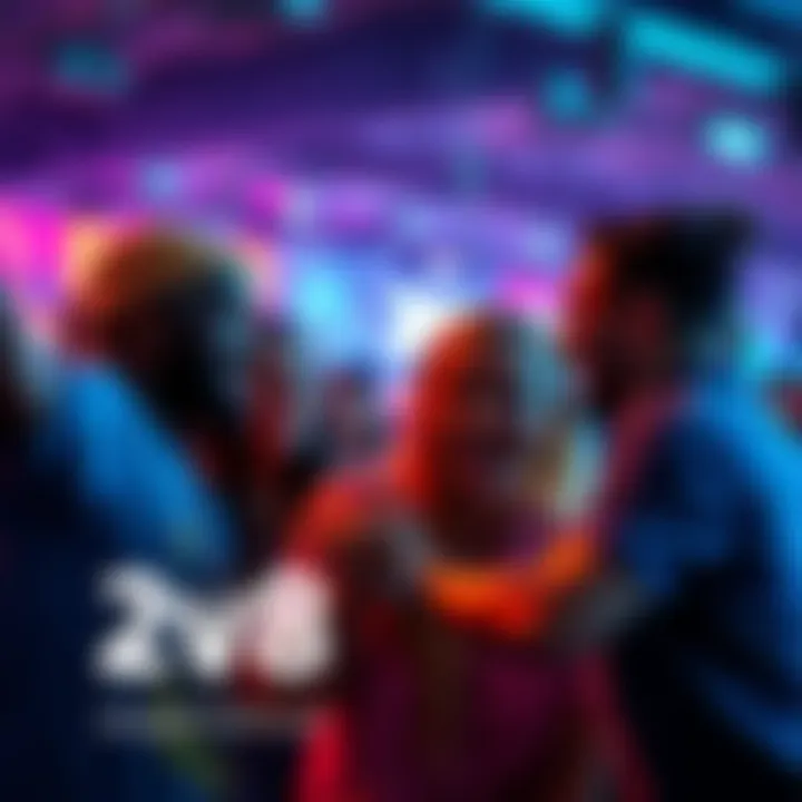 A group of people enjoying the 2v8 activity, laughing and interacting with each other, showcasing the fun atmosphere.