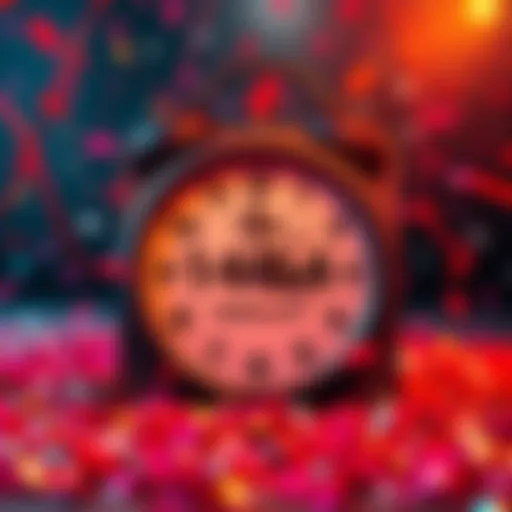 A calendar marking three weeks left with a clock showing time running out and confetti around it