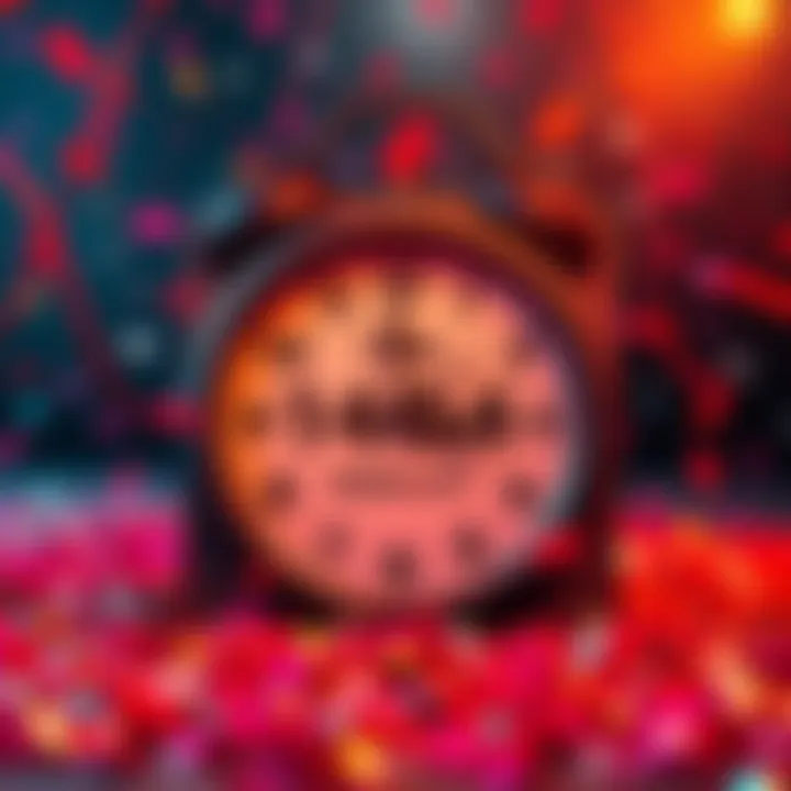 Exciting Event Countdown A calendar marking three weeks left with a clock showing time running out and confetti around it