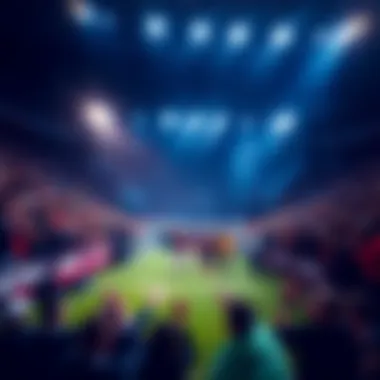 Crowd cheering as the event match starts with players entering the field