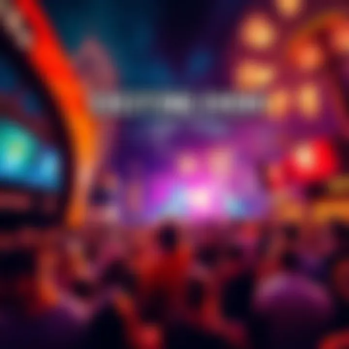 A vibrant scene of people enjoying various activities like concerts, sports, and festivals in 2026.