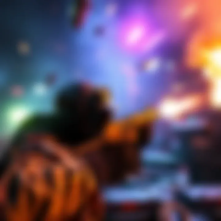 A player engages in action-packed extraction shooter gameplay, showcasing intense combat and vivid visuals typical of the genre.