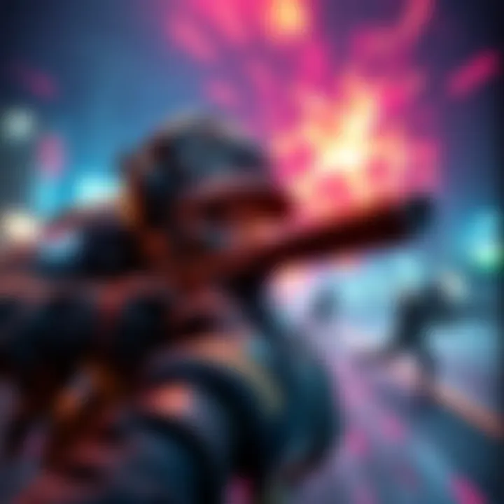 A player engaged in an intense moment of gameplay in the first-person shooter game BR33, showcasing action and strategy.