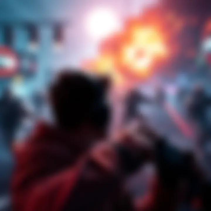 A player immersed in an action-packed PS5 game with vibrant graphics and intense combat