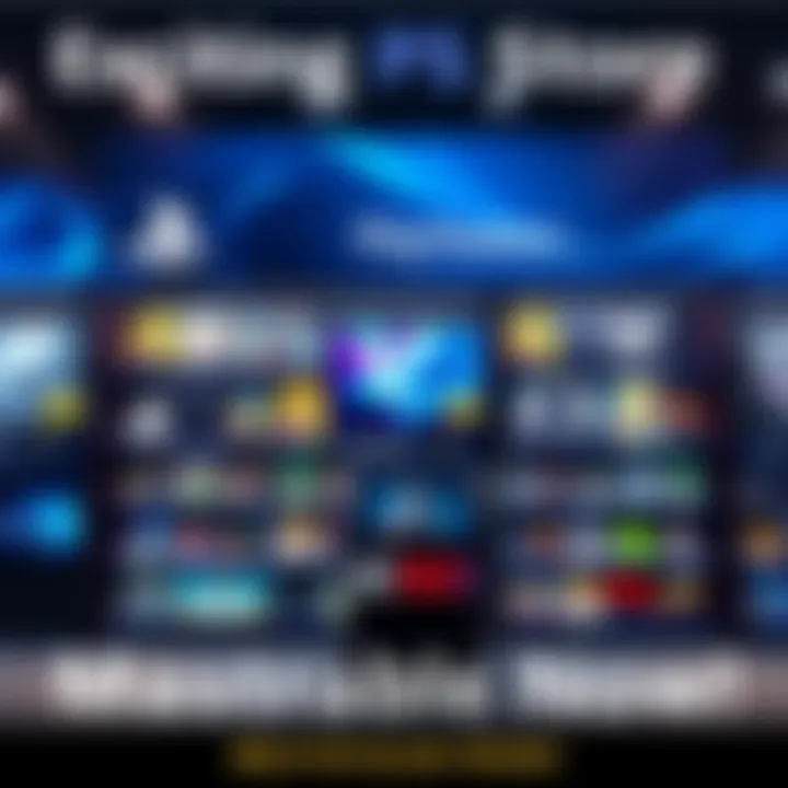 A vibrant graphic showing a PlayStation Store with various games on sale, highlighting a new game at a low price.