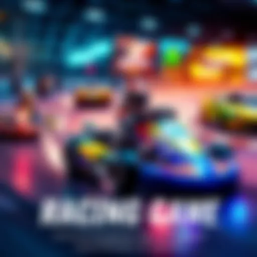 Exciting Racing Games Various racing game covers featuring kart racing, simulation cars, and combat racing vehicles