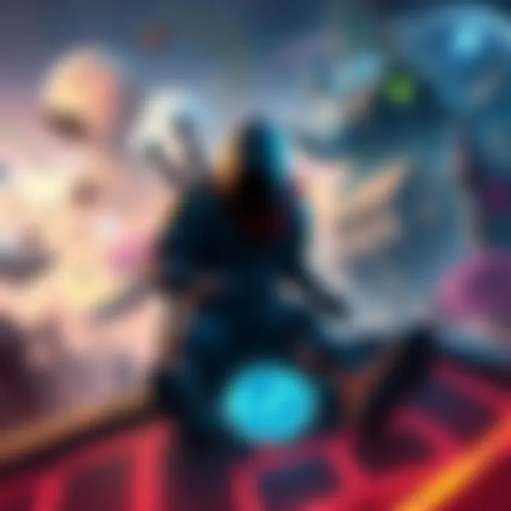 Exciting RPG Gameplay A player immersed in a vibrant RPG world on a Steam Deck, surrounded by fantasy landscapes and characters, showcasing a thrilling gaming experience.