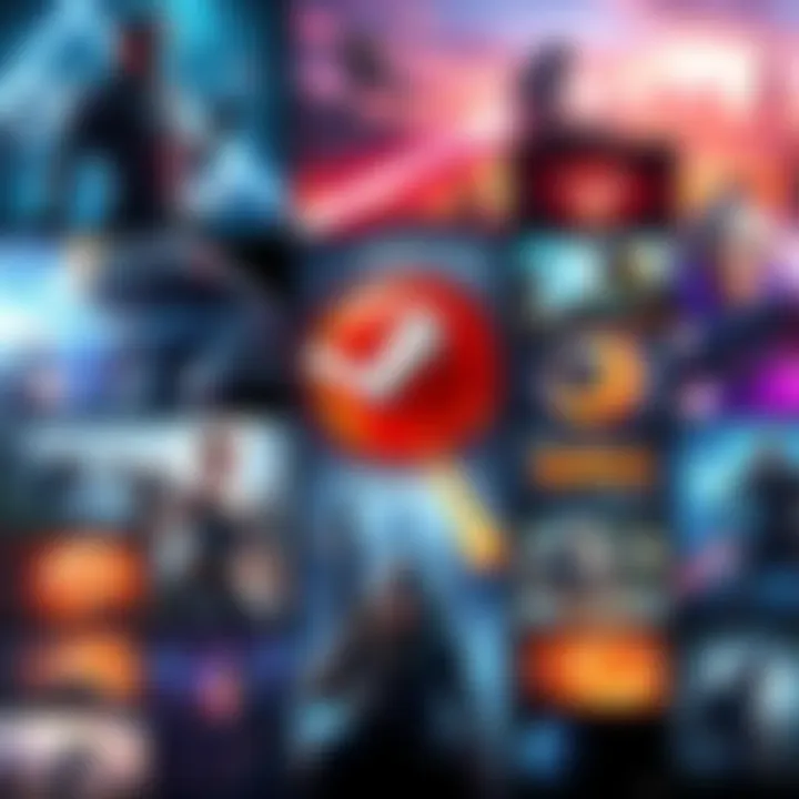 A collage of various game covers showcasing thrilling gameplay and vibrant graphics from popular Steam titles