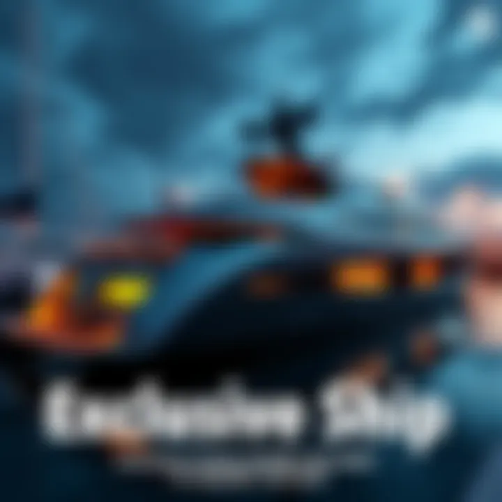 A sleek and modern ship docked at a harbor, ready for acquisition.