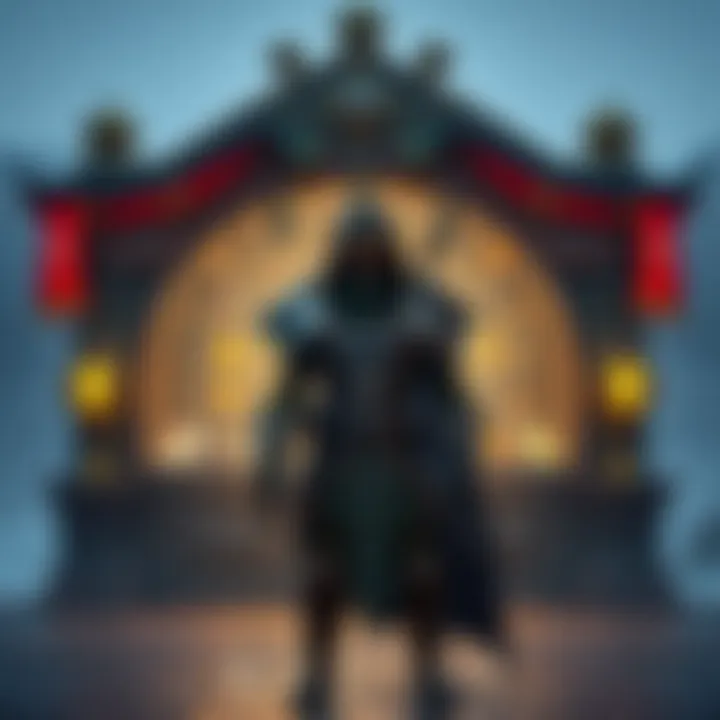 A Guardian character in Destiny 2 stands in front of Xur, showcasing exotic class items for players to buy.
