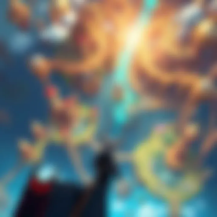 A character exploring a vast, colorful game map filled with hidden paths and detailed environments, similar to Hollow Knight.