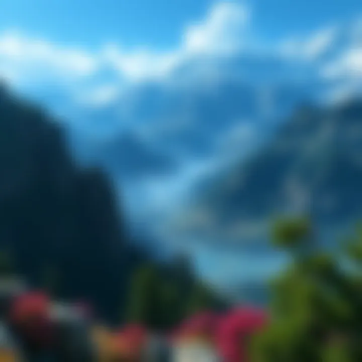 A vast virtual landscape with mountains and forests, showcasing large areas that seem empty and lacking details.