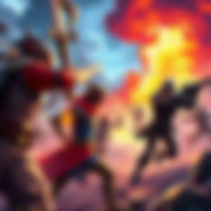 A scene showing intense combat in the turn-based RPG Expedition 33, featuring colorful graphics and characters in action.