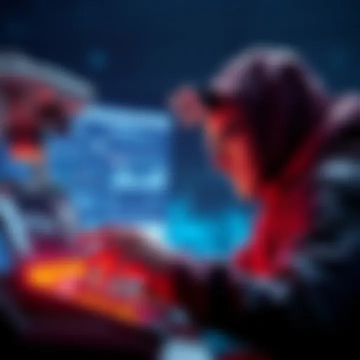 Expedition Funding Overview Visual representation of a person examining expedition resources and funding possibilities on a digital platform.