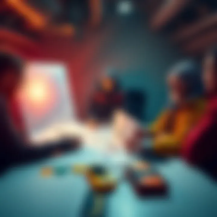 A group of people discussing budget plans for an upcoming expedition with charts and notes on a table.