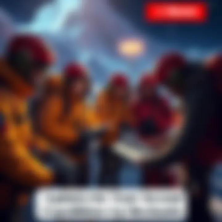 A group of participants getting ready for an expedition with gear and maps