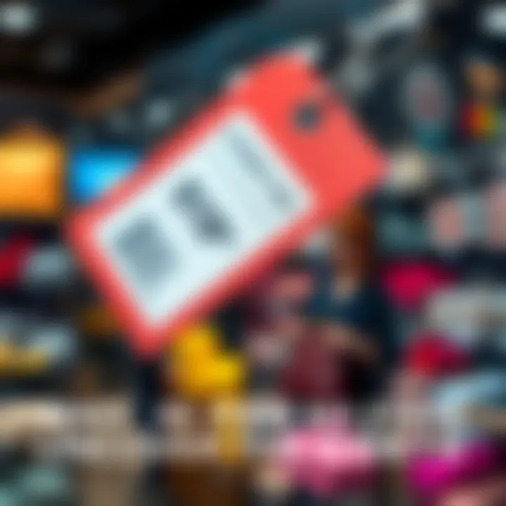 A close-up of a price tag showing high costs on a luxury item in a store