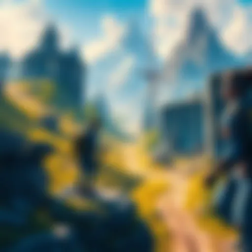 A colorful scene showcasing diverse gaming environments, highlighting exploration and adventure themes inspired by popular games.