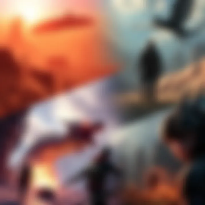 A collage showing scenes from Crimson Desert, Dragons Dogma 2, and Hell is Us with characters exploring various environments.