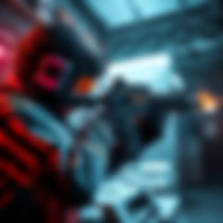 A player character aims their weapon in a dynamic extraction shooter scene, showcasing intense action and strategic gameplay.