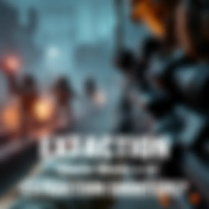 A player navigating through a game environment, aiming at enemies, with various weapons and gear visible, showcasing the intensity of extraction shooter gameplay.