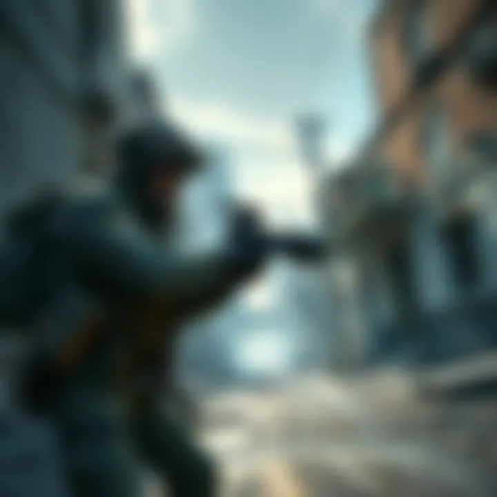 A player in tactical gear navigates a desolate urban area while aiming with a weapon, highlighting tension and strategy in an extraction shooter game.
