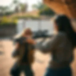ExtraEmily Shooting a 50 Caliber Rifle ExtraEmily stands at a shooting range, aiming a 50 caliber rifle with focus and excitement.