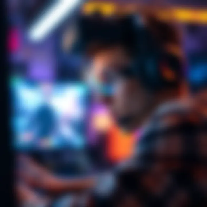 A gamer focused on a screen, showcasing eye tracking technology in action to enhance gameplay and immersion