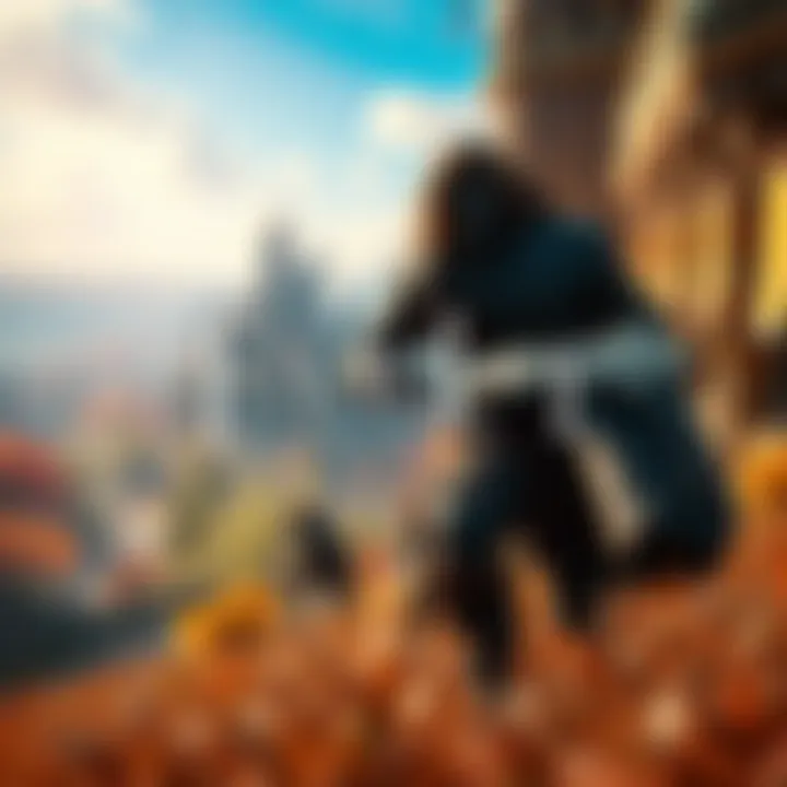 A scene from the new Fable gameplay showing vibrant landscapes and characters in action.