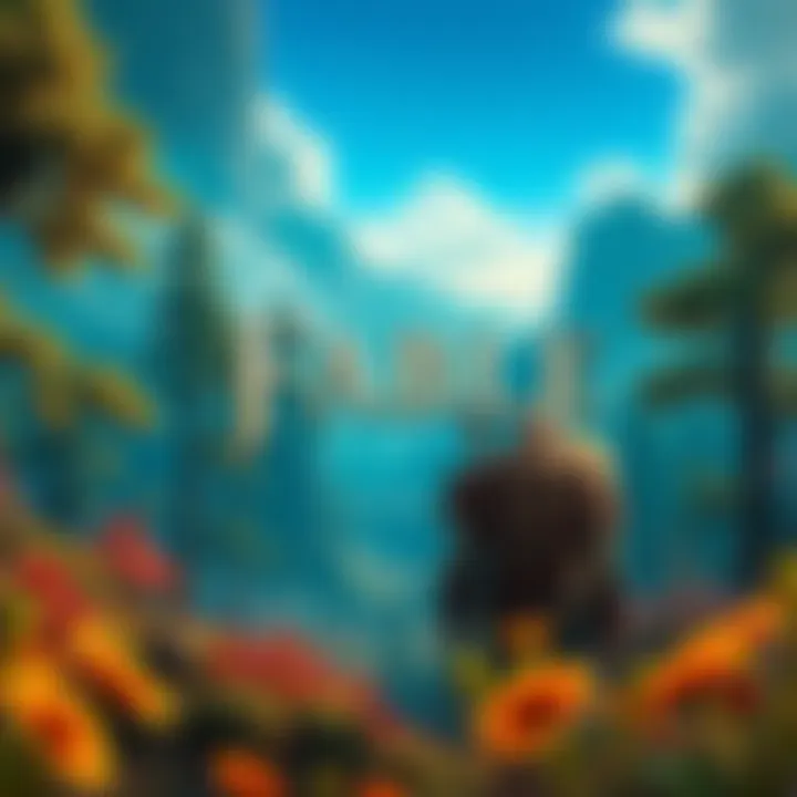 Fable game character in a fantasy landscape A fantasy character from the Fable game series stands in a colorful landscape, surrounded by trees and magical elements, embodying the spirit of adventure and exploration.