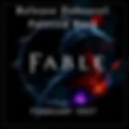 Fable game logo featuring a mythical creature and fantasy elements