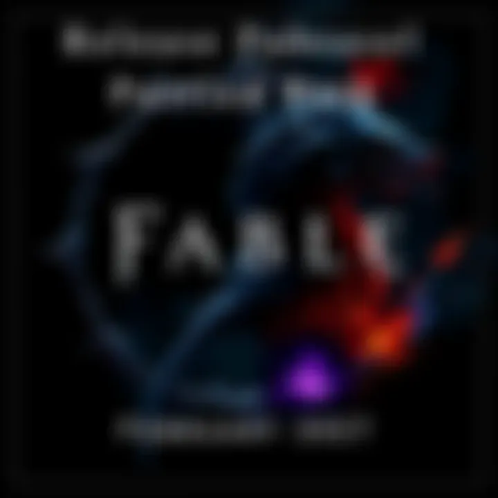 Fable game logo featuring a mythical creature and fantasy elements