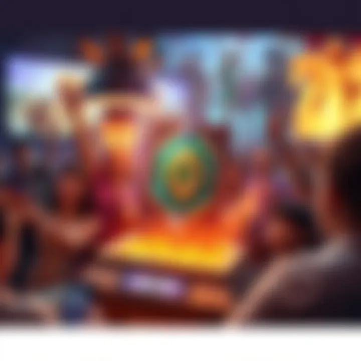 A fabled card being inserted into a digital game interface, surrounded by community reactions and imagery of excitement.