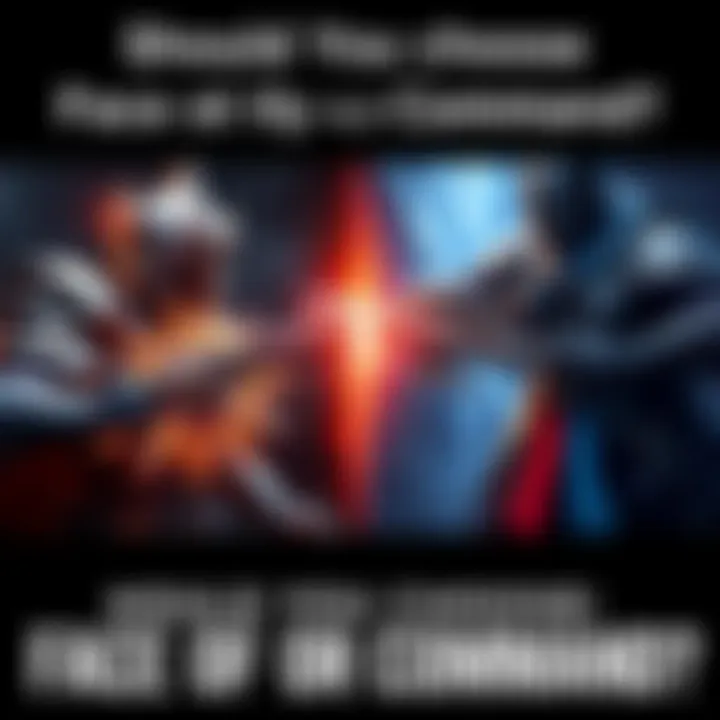 Gameplay comparison between Facet of Courage and Command A split-screen showing Facet of Courage on one side enhancing Arc Soul and Facet of Command on the other side with tactical elements