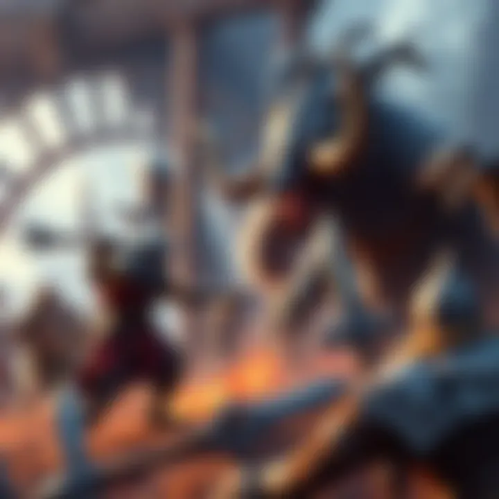 A tense scene showing a group of adventurers facing off against a menacing faction of duergar, highlighting the clear opposition between them.