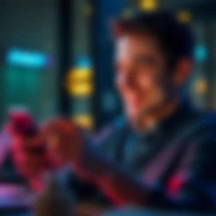 A person looks pleased while using a smartphone, showing improved performance after a factory reset.