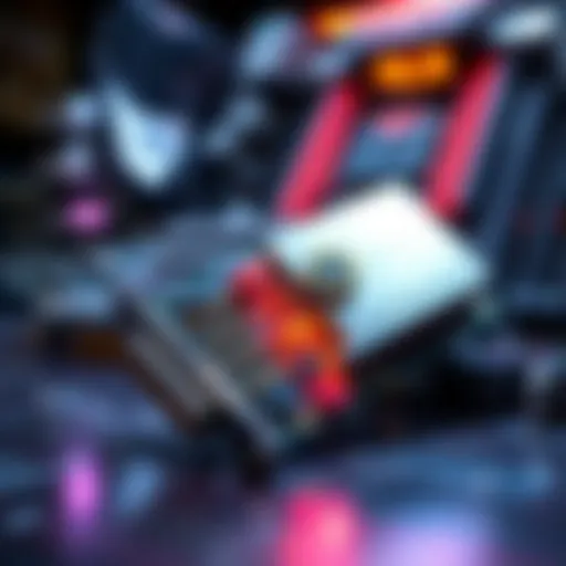 A broken 9800x3D processor next to an Asus X870E-Apex motherboard, showing signs of failure.