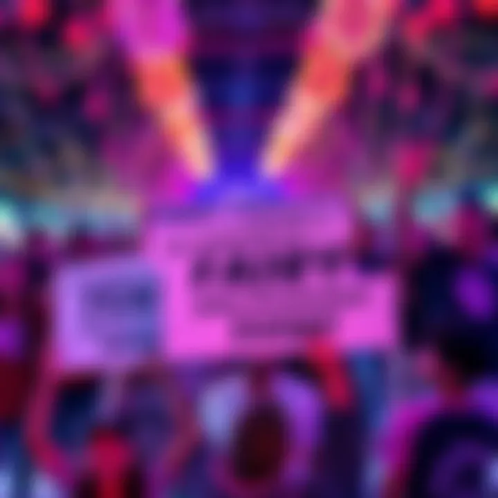Fairy/Enchanted Event Fans A group of excited fans holding banners expressing their desire for the return of the Fairy/Enchanted Event, surrounded by colorful decorations and fairy lights.