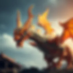 A detailed view of Fakiu Seregios, a dragon-like creature with vibrant colors and impressive features, captivating fans with its unique design.