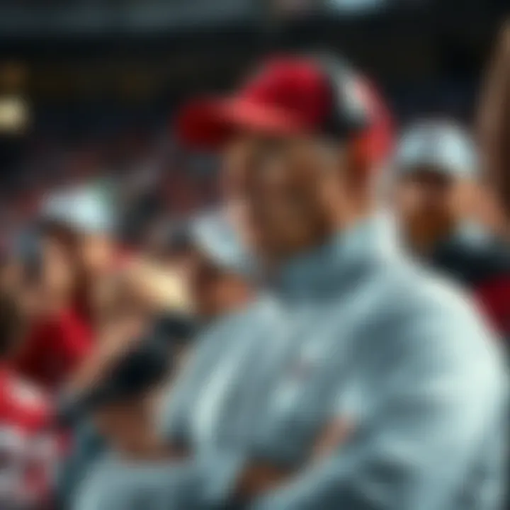 Fans looking concerned as Team Falcons coach is absent from important interviews before playoffs.