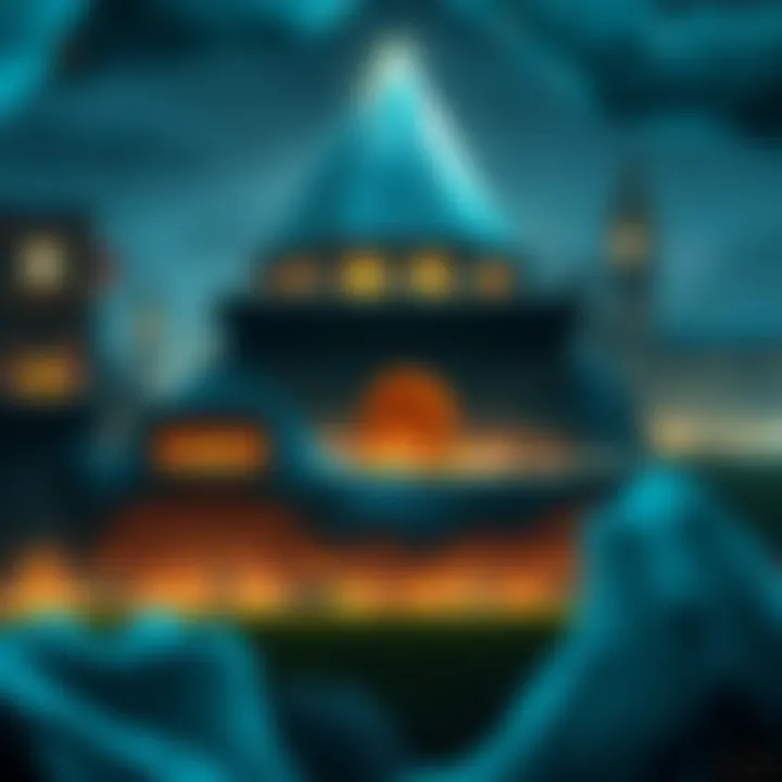 A visual representation of layers in the Fallen London lore, showing elements from simple stories to complex narratives, with illustrations of key characters and places.