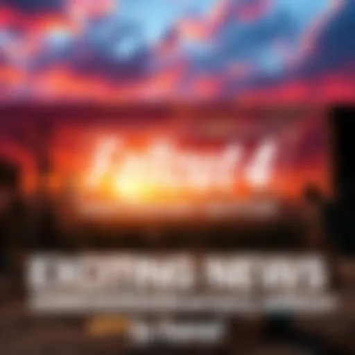 Fallout 4 Anniversary Edition Announcement A promotional image showing the Fallout 4 Anniversary Edition logo with a vibrant background depicting a post-apocalyptic landscape featuring iconic elements from the game.