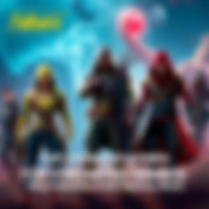 Characters from Fallout 4 and Assassin's Creed Odyssey standing together in a colorful gaming environment